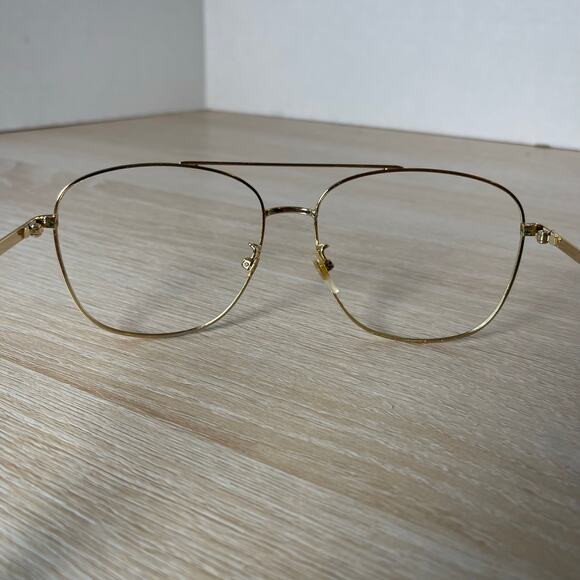 Gucci GG0410SK 005 Aviator Sunglasses Gold Frame Only Bumble Bee Tip 61-16-145 - Picture 8 of 10